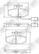DB1154PM DISC PAD SET REAR JAGUAR XJ SERIES XJ6 3.6 4.0 DAIMLER XJ 3.6 DB1154 DB1154HD ADB1154