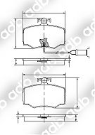 DB1225PM DISC PAD SET FRONT JAGUAR XJ SERIES XJ6 3.6 4.0 1988-89 ADB1225 DB1225 MINTEX MGB461 NiBK PN0257 TRW GDB461