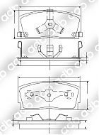 DB1125PM FRONT DISC PAD SET DAIHATSU APPLAUSE 90-99 1.6 CHARADE G100R ADB1125