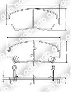 DB0409PM DISC PAD SET FRONT FORD COURIER PICK UP TWIN CAB 85- FORD RAIDER MAZDA PROCEED B SERIES DB409 ADB409