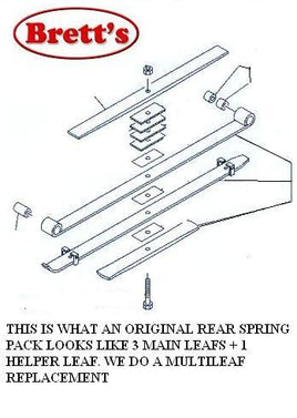 10700.209 REAR SPRING PAK PACK H/D HEAVY DUTY H/DUTY NKR58 NKR NKR66 WITH STD REAR WHEELS  1994-   8972530750 8970837720 8970334925 8970334920 8970334922