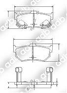 DB1196PM DISC PAD SET REAR SUZUKI SWIFT GA 1.0 1989-2000 ADB1196 DB1196 DB1196HD TRW GDB372 TRW GDB884