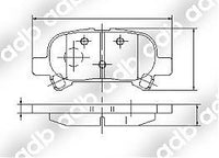 DB1433PM DISC PAD SET REAR FOR TOYOTA AVALON MCX10R 3.0 SEDAN 00-03 CAMRY 2.4 3.0 3.3 DB1433 ADB1433