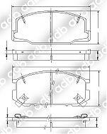 DB1208PM DISC PAD SET FRONT FOR TOYOTA ESTIMA 2.4 TCR10W (NO ABS) TCR20W (NO ABS) DB1208 TARAGO  TOYOTA 04491-28361 TOYOTA 04491-27030 TOYOTA V9118-A017 TRW GDB869 ADB1208