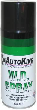 AKWD03 300G 300ML GET IN THERE PENETRATING FLUID Trusted Formula. Dries IgnitionS  Displaces Water Lubricates Parts  Starts Wet Motors  AKWD40 ‘AUTO KING’ W.D. SPRAY - 300g AERO