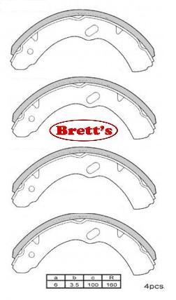 11525.039 FRONT OR REAR BRAKE SHOE SET SHOES SET OF 4 ISUZU NPR 100MM WIDE NPR58 NPR59 NPR66 1992-   8970945040 RUNS AF404 LININGS AF404/EX 92956016 BVP ISUZU 2G5021EX  NPR66 1 NPR70  NPS71  NPS70 NPR71