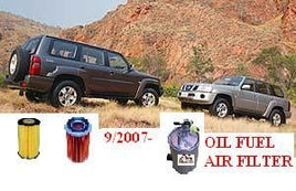 KIT4006 FILTER KIT NISSAN GU PATROL TURBO DIESEL ZD30 3.0 LTR 9/2007- OIL FUEL AIR FILTERS LUBE SERVICE KIT 3L PATROL