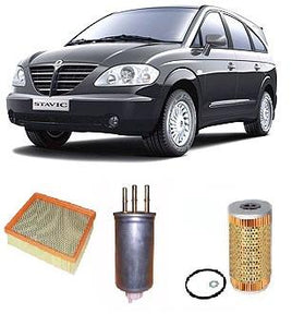 KIT8500  FILTER KIT SsangYong STAVIC DIESEL A100 XDI - 2.7L 5CYL TD DTFI OM665 ENGINE - 2005-ON  SERVICE KIT OIL FUEL AIR FILTER