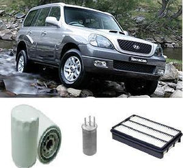 KIT5010 FILTER KIT HYUNDAI TERRACAN TURBO DIESEL 2.9L 2004- 2.9L 4 CYLINDER CRDi TERRACON   OIL FUEL AIR SERVICE KIT LUBE SET