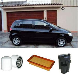 KIT5001 FILTER KIT HYUNDAI GETZ 2002-2009 1.3L 1.4L 1.5L 1.6L OIL FUEL AIR   FILTERS 1.3L 4CYL G4EA1 MPFI SOHC 12V  HYUNDAI GETZ TB 1.5L 4CYL G4EC2 MPFI DOHC 16V 2002-2005 HYUNDAI GETZ TB 1.6L