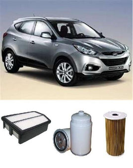 KIT5005  FILTER KIT HYUNDAI IX35 HYUNDAI IX35 IX35 2.0L CRDI DIESEL 2010-ON 2L 2.0L DIESEL 2010- OIL FUEL AIR FILTER FILTERS KIT