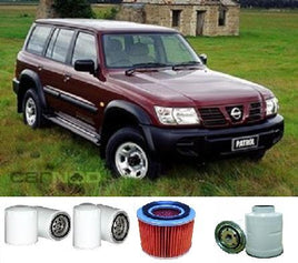 KIT4004 FILTER KIT NISSAN GU PATROL TURBO DIESEL 4.2L 5/2002- OIL FILTER FUEL FILTER AIR FILTER TWO OIL FILTERS THE SAME P902759 DONALDSON CROSS REF KIT FILTER