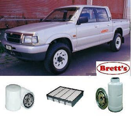 KIT6008 FILTER KIT MAZDA B2500 2.5L 1999-5/2000 " WITH FLAT PANEL AIR FILTER" OIL FUEL AIR LUBE SERVICE KIT SET