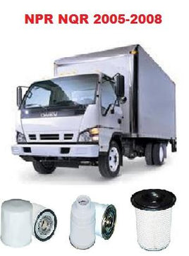 KIT2208  FILTER KIT ISUZU NQR75 NPR75 NPS75 2005-2008 OIL FUEL AIR LUBE FILTER FILTERS SET SERVICE KIT