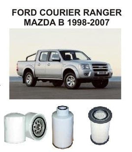 KIT8006 FILTER KIT FORD COURIER 5/2000-2006 WITH RADIAL AIR FILTER HOUSING FA-1760 A-1760 A1447 PE PG PH Turbo Diesel. WL. Radial Housing OIL FUEL AIR LUBE SERVICE KIT SET
