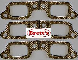 13105.014KIT EXHAUST MANIFOLD GASKET SET KIT OF 6  GASKETS SUIT MAZDA FORD 6 CYLINDER ZB 4.1L T4100 1980-1989 12A6351 MG0003 V11513461 V11513462A V11513462 13105.014 13105.015