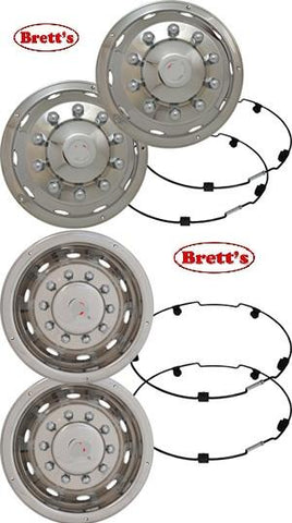 ISRTUD WHEEL COVER SET SUIT ALL 22.5" 4 X 2 WHEELS SET NISSAN UD Chrome Wheel Covers for front and rear wheels Enhances Your NISSAN UD CWA CWB GW GK GW400 GW470 CWB483 CKA CW450 PKC PKC212 PKB PKC215 PK235