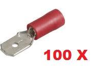 56120 100 PACK PAK TE4416 (100)Male blade terminal  flared vinyl insulated2.5 - 3mm6.3 x 0.81/4''