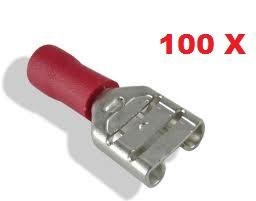 56134 100 PACK PAK TE4116 (100)Female blade terminal  flared vinyl insulated 2.5 - 3mm6.3 x 0.81/4''