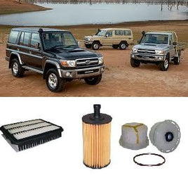 KIT9028 FILTER KIT FOR TOYOTA LANDCRUSIER 70 SERIES 4.5L V8 TURBO DIESEL 1VD-FTV 1VDFTV COMMON RAIL  DIESEL OIL FUEL AIR FILTER SET  VDJ76R VDJ78R VDJ79R 2007-2016 AIR FILTER WITH FOAM ON BOTTOM
