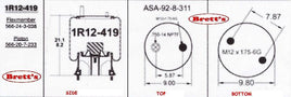 10709.002 AIR BAG ASSY ASSEMBLY MITSUBISHI FUSO FV547 1998- FM677 MK316885 1R12-419 1R12419 5662421900000 566-24-3-038 GOODYEAR BELLOW AIR SPRING 1R12-473 MK316005 MK330010