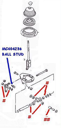 MC404236 STEEL BALL STUD GEAR LINKAGE OVERHAUL YOUR SLOPPY GEARSHIFT  FV415  1985-1995 MITSUBISHI FUSO