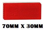LED7030R SINGLE RED REFLECTOR 70MM X 30MM ADHESIVE 7030R 7030-R  7030RB GENUINE LED AUTOLAMPS 7030  84037  84037BL