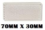 LED7030W SINGLE WHITE REFLECTOR 70MM X 30MM ADHESIVE 7030 7030W 7030WB GENUINE LED AUTOLAMPS  84035  84035BL