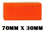 LED7030A SINGLE AMBER REFLECTOR 70MM X 30MM ADHESIVE 7030A 7030-A  7030AB GENUINE LED AUTOLAMPS 7030  84036  84036BL  84036/50