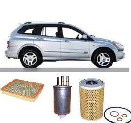 KIT8507  FILTER KIT SsangYong KYRON DIESEL XDI - 2.7L 4CYL TD OM664 4WD - 2006-ON   KYRON XDI - D100 SERIES - 2.0L 4CYL TD OM664 4WD - 2006-ON   STAVIC A100 XDI - 2.7L 5CYL TD DTFI OM665 ENGINE - 2005-ON