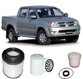 KIT9040 FILTER KIT FOR TOYOTA HILUX DIESEL 3.0L 4CYL TURBO DIESEL 1KD-FTV  2005-2014  KN165 KN165R  OIL FUEL AIR DIESEL SERVICE LUBE SET KIT   HI-LUX       DT-FLT57  DRIVETECH 4X4 RSK2 RSK2C P902716 SR5 KUN26R KUN26 03/2005~on