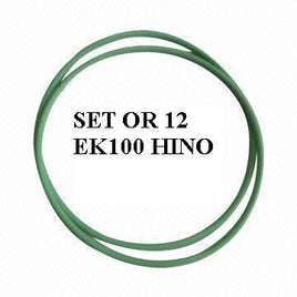 13205.100 SET OF 12 GREEN LINER SEALING ORING ENGINE EK100 FS270 HINO 11471-1400 11471-1450 S1147E0010