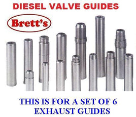 ZZZ 13335.008  ENGINE EXHAUST VALVE GUIDE GUIDES SET OF 6 EXH  NISSAN UD 13211-96009 PF6 PF6T PF6TA CGB450