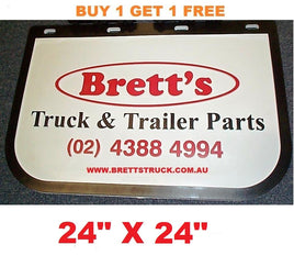 MUD0005  *BUY 1 & GET 1 FREE* GENUINE BRETTS TRUCK PARTS MUDFLAPS 24" X 24" 610MM X 610MM DROP X WIDTH