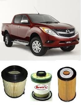 KIT6021 FILTER KIT MAZDA BT50 MAZDA BT-50 3.2L 5CYL - TURBO DIESEL DOHC   MAZDA BT-50 B32P P5AT ENG 5CYL 3.2L TURBO DIESEL 2011-ON  OIL FUEL AIR LUBE SERVICE KIT SET RSK25  Common-Rail Diesel