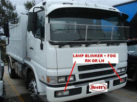 15400.120 LEFT HAND LH FRONT    BLINKER  IN BUMPER BAR BLINKER + FOG  3R0730  FP547            6D24-0AT2    11.9L    1998-2003   FP54J            6M70-1AT2    12.9L    2003-2008  FS527     FS52J  FV517   FV51J 2003-2008 FV547 FV54J