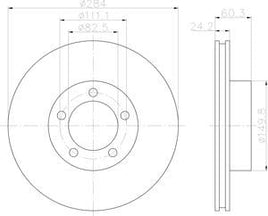 8DD 355 100-911 Front Brake Disc ROTOR DR076 DBA076 51404 DAIMLER 2.8 - 5.3, 10/69 - 02/93 COUPE, 09/73 - 12/77 LANDAULETTE, 03/74 - 12/91 LIMOUSINE, 06/68 - 12/91 JAGUAR XJ, 07/68 - 02/93 XJ Coupe, 09/75 - 03/96 XJSC Convertible, 07/85 - 03/96