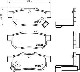 8DB 355 017-151 REAR DISC PAD SET WITH ACOUSTIC WEAR WARNING  DB1163 DB1163PM DB1163HD GDB499 GDB499DT 8DB355017-151