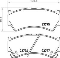 8DB 355 017-031 FRONT DISC PAD SET WITH ACOUSTIC WEAR WARNING  DB1367 DB1367PM GDB7578 T3094 8DB355017-031 T3094 SUZUKI ALTO III (EF), 09/94 - 06/02 BALENO (EG), 03/95 - 05/02 BALENO Estate (EG), 08/96 - 05/02 BALENO Hatchback (EG), 03/95 - 05/02