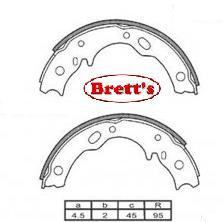 11526.021 H/BRAKE HANDBRAKE SHOES SHOE PR PAIR  PARK BRAKE MITUSBISHI ROSA BUS + IMPORT BE434 1986- BE649 BE64D BE BE64