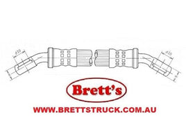 SPEC 11512.306 MITSU FRONT / REAR BRAKE HYD HOSE HYDRAULIC LINE MITSUBISHI FUSO CANTER FE431RHD Front HoseJan 86~Dec 973.3FE434 FE435 FE335  MB334309 MITSUBISHI | MC862668 MITSUBISHI | MC869096 MITSUBISHI | MH033223