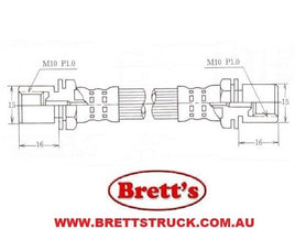 SPEC 11512.516 FOR TOYOTA DYNA COASTER FRONT / REAR BRAKE HYD HOSE HYDRAULIC LINE   BU61    11B    3.0    BU65        RHD    Double Tire Front Hose    Jan 85~Dec 87    3.0    BU60        RHD    90947-02178  90947-02292  90947-02386   90947-02470