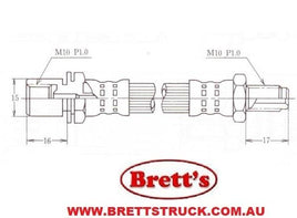 SPEC 11512.517 FOR TOYOTA DYNA COASTER FRONT / REAR BRAKE HYD HOSE HYDRAULIC LINE  seiken | SH40814 TOKICO | H1135 TOYOTA | 31418-22030 TOYOTA | 90947-02185 TOYOTA | 90947-02555