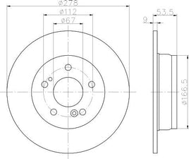8DD 355 101-011 Rear Brake Disc  ROTOR  52153 52153PRO   DR287 DBA287 8DD355101-011 Rear Brake Disc  ROTOR  52153 52153PRO   DR287 DBA287 CHRYSLER CROSSFIRE, 07/03 - CROSSFIRE Roadster, 05/04 - MERCEDES-BENZ C-CLASS (W202), 03/93 - 05/00 C-CLASS (W203)