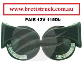 HO2010 12V 115DB TWIN TURBINE HORN SET 83MM DIA. SCROLL HORN SIM TO  72537BL 72537 12 VOLT HORN THESE ARE LOUD &  CHEAP GREAT VALUE HO2009 HO2010 MINI TURBINE HORN 12V 115db 83mm DIAMETER BLACK PLASTIC ZONE SUPER MINI  PAIR OF HIGH POWER HORNS