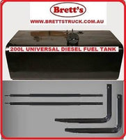 SPEC TANK06KIT  FUEL TANK 200L Diesel Fuel Tank Kit 200 litre to fit Hino Pro 500 Series, UD & Mitsubishi.  Includes 200 litre steel diesel fuel tank   Tank Brackets  x2),  Tank Straps  x2  and  Locking Fuel Tank Cap  TANK06