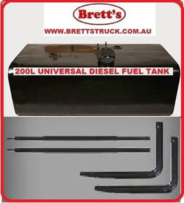 SPEC TANK06KIT  FUEL TANK 200L Diesel Fuel Tank Kit 200 litre to fit Hino Pro 500 Series, UD & Mitsubishi.  Includes 200 litre steel diesel fuel tank   Tank Brackets  x2),  Tank Straps  x2  and  Locking Fuel Tank Cap  TANK06