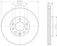 8DD 355 109-241 Front Brake Disc CADILLAC BLS, 04/06 - CHEVROLET VECTRA, 03/96 - FIAT OPEL SAAB 9-3 (YS3F), 09/02 - 9-3 Convertible (YS3F), 08/03 - 9-3 Estate, 03/05 - ROTOR DR12428 DBA2820 54187PRO 54187 8DD355109-241