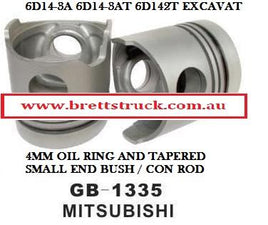 ZZZ 13251.329 PISTON BARE 6D14-3A 6D143A  MITSUBISHI ME072047 MFPS7204700 WITH 4MM OIL RING RING SET TO SUIT IS   13250.069