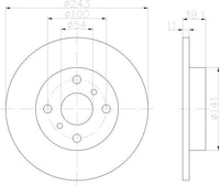 8DD 355 101-441 Front Brake Disc FOR  TOYOTA TERCEL FRONT 1982-88  DR147 DBA147 8DD355101-441 53605
